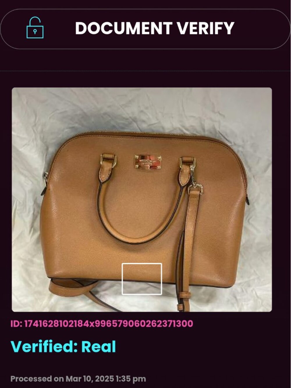 Michael Kors Cindy Large Leather Dome Satchel Shoulder Handbag COA Tan Gold - Picture 16 of 16